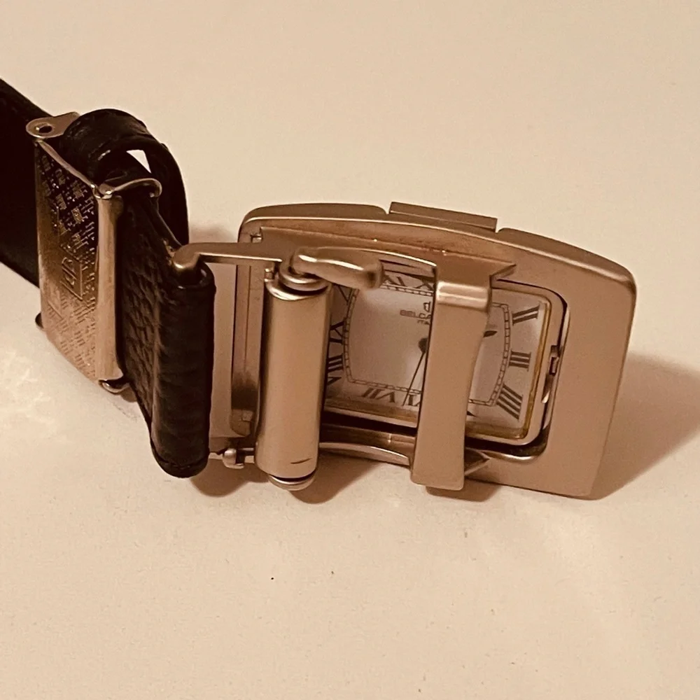 BELCARINO ITALY belt with unique watch buckle